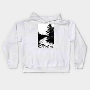 River in the mountains Kids Hoodie